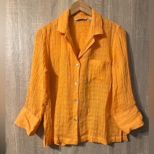 French Laundry Orange Linen Button Down Longsleeve Shirt
Size Medium